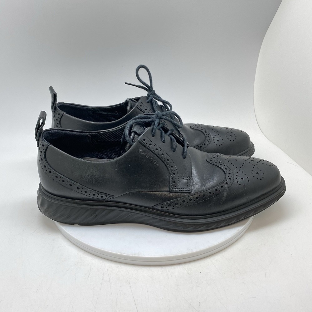 Ecco Sneakers ST1 Hybrid Wingtip Mens 11-11.5 GTX‎ Black Leather Oxford Shoes